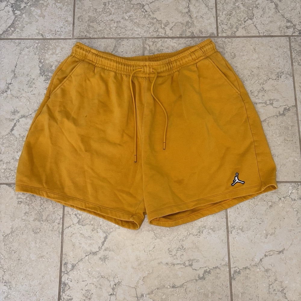 Nike Jordan Jumpman Essentials Fleece Shorts Yellow Men's 3XL Spots